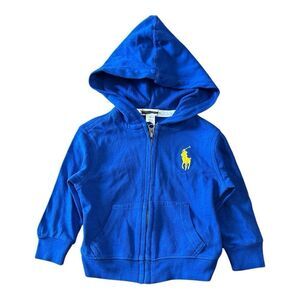 Polo Ralph Lauren Toddler Boys blue Full zip fleece Hoodie Jacket